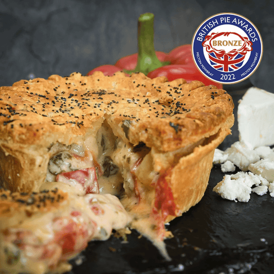 Spinach Roasted Red Pepper and Feta Cheese British Gourmet Pie - Chefs For Foodies
