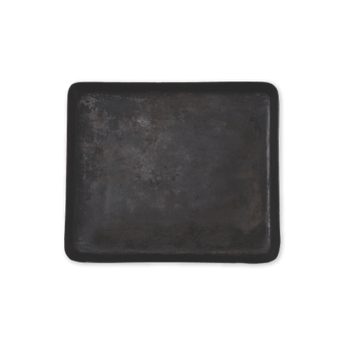 Dark gray square tile with a textured surface on a transparent background