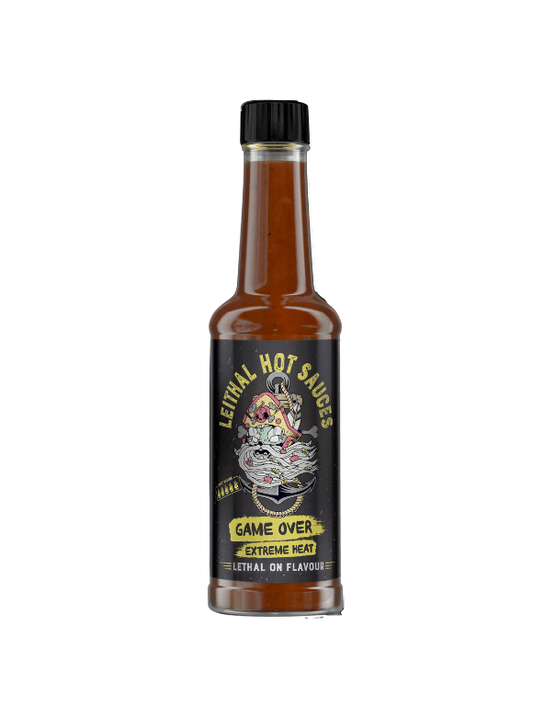 Game Over Leithal Hot Sauces 150ml Extreme Heat With Ghost Chilli Peppers - Chefs For Foodies