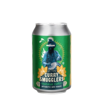 Can of Curry Smugglers Masala Corn on a white background