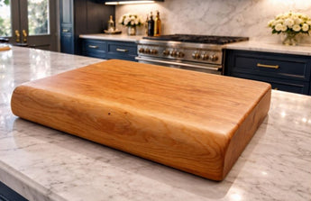 Handmade rustic oak chopping board with natural live edge