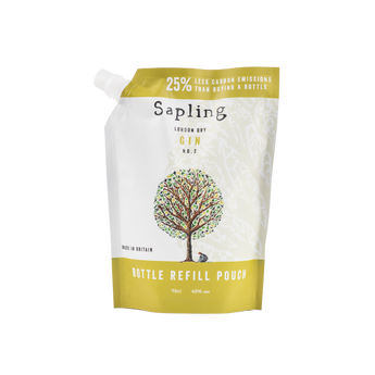 Sapling Climate Positive Gin Refill Pouch 70cl sustainable packaging design