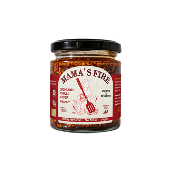Mama's Fire Sichuan Chilli Crisp with Peanuts jar