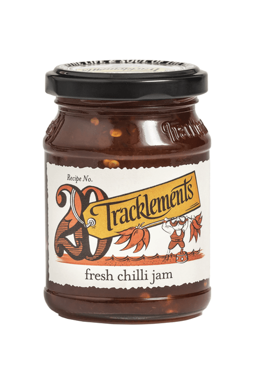 Tracklements Fresh Chilli Jam 210g Smoky Heat Award Winning Perfect for Snacks - Chefs For Foodies