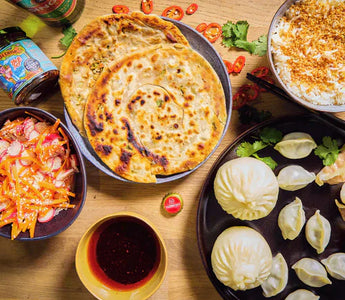 Dim Sum with Pancakes, Coconut Rice & Asian Salad Recipe By Omar Foster