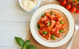 Mezze Maniche Rigate  with Olive and Tomato Sauce recipe By Yorkshire Pasta