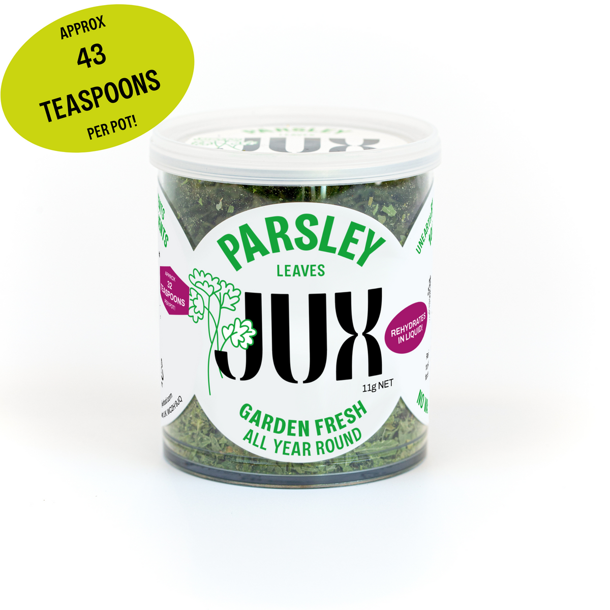 Freeze Dried Parsley Pot Jux Foods