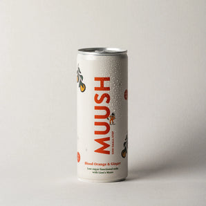 BLOOD ORANGE & GINGER SPARKLING SODA CAN (12 X 250ML) MUUSH