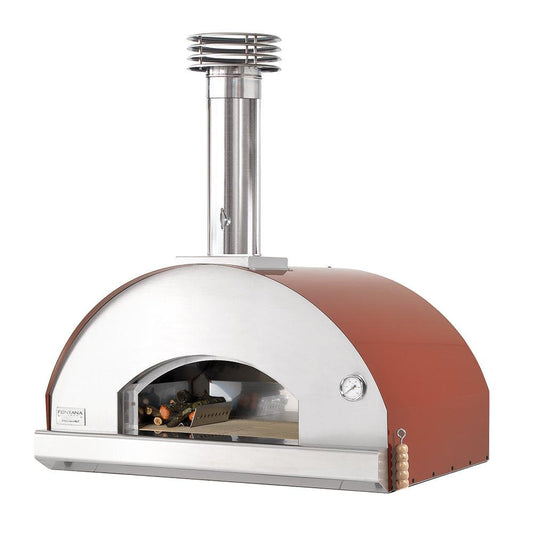 Fontana Mangiafuoco Rosso Built-In Wood Pizza Oven High-Quality Wood-Fired Oven Spacious 60×80 cm Cooking Chamber Plus Free Gift - Chefs For Foodies