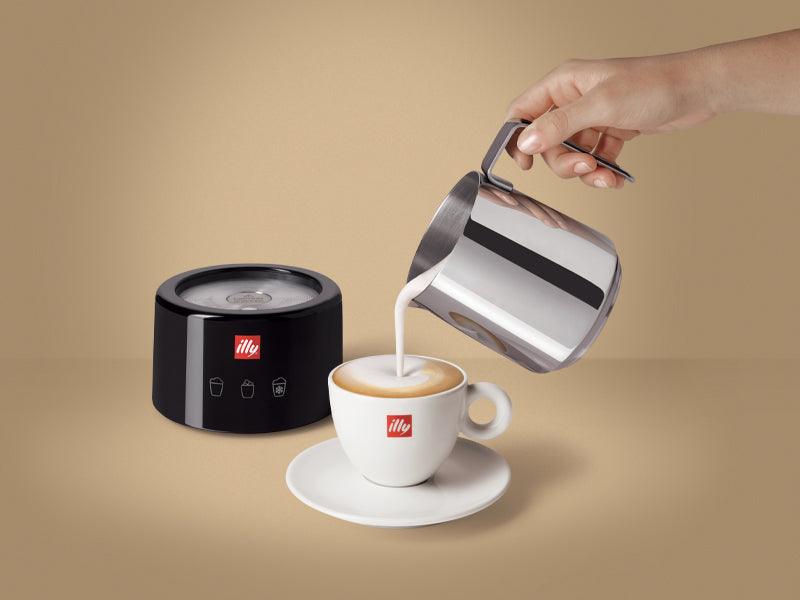 illy Electric Milk Frother in White and Black - Chefs For Foodies