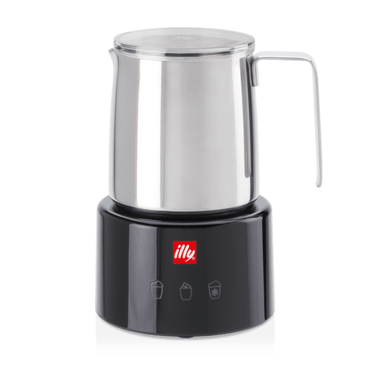 illy Electric Milk Frother in White and Black - Chefs For Foodies