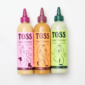 TOSS Trio Salad Dressings – Miso Magic, Sweet Tahini Chick & Green Goddess 3-Pack