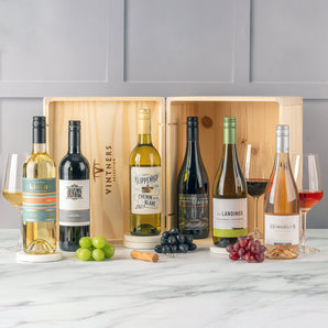 Wine Lover’s Contemporary Wine Case 6 x 75cl in Wooden Gift Box