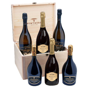 Prosecco Tasting Hamper  6 x 75cl in Wooden Gift Box