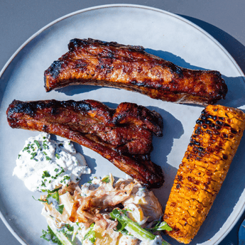 American BBQ with Giant Ribs, Potato Salad and Corn on the Cob Recipe Kit Serves 2 created by MasterChef Steven Wallis - Chefs For Foodies