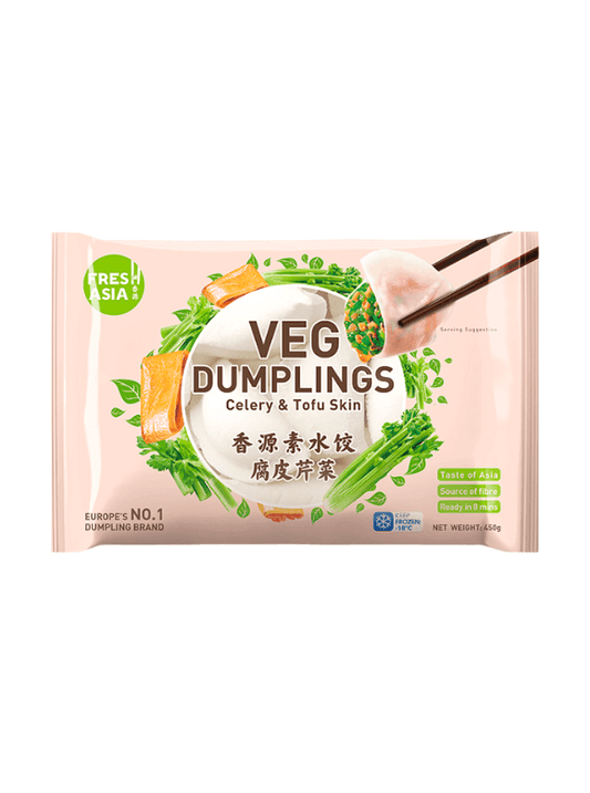 Authentic Asian Dim Sum Delight Celery and Tofu Skin Dumplings 450g with 20Pcs