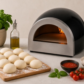 DeliVita Flow Dual Fuel Pizza Oven Bundle with 12 Sourdough Dough Balls
