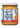 A 270g glass jar of Eric's Creamy Peanut Butter, Original flavor, featuring a blue and white striped label with a red bottom band and a white lid.