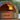 Delivita pizza oven with flames inside, outdoors.