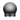 Black spherical object with a metallic base on a white background