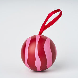 Gåva Gifting Red and Pink Stripe Christmas Filled Baubles