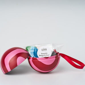 Gåva Gifting Red and Pink Stripe Christmas Filled Baubles