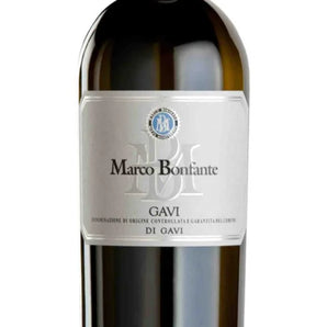 Bottle of Gavi DOCG del Comune di Gavi white wine from Piemonte, elegant Italian Cortese with citrus and floral notes.