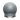 Gray spherical object with a metallic base on a white background