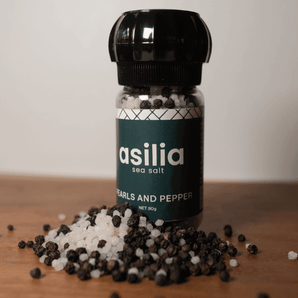 Organic Asilia Pearls Black Pepper Grinder 80g Exquisite Flavour - Chefs For Foodies