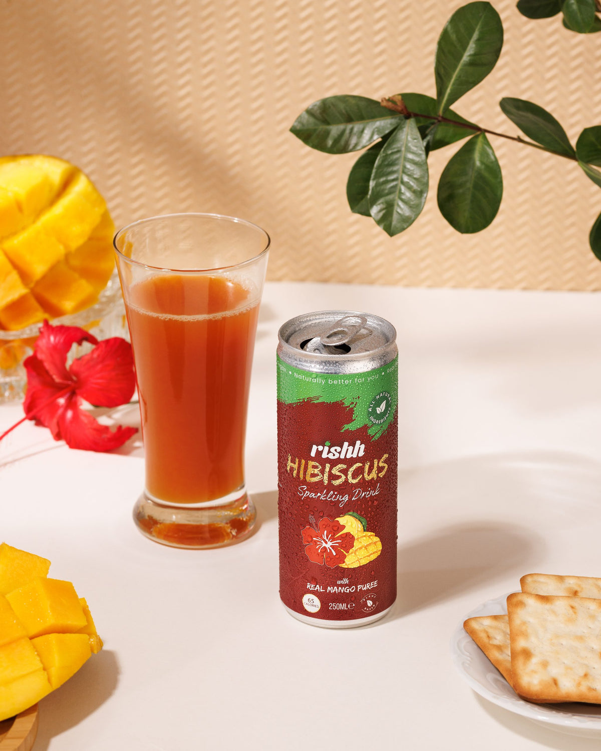 Mango Sparkling Hibiscus Drink