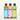 Three bottles of Toss Dressing arranged side by side on a white background. The bottles contain vinaigrette, salad chick, and green goddess dressings, with colorful labels in blue, pink, and green, and matching caps.
