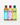 Three bottles of Toss Dressing arranged side by side on a white background. The bottles contain vinaigrette, salad chick, and green goddess dressings, with colorful labels in blue, pink, and green, and matching caps.