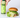 A hand holds a bottle of Toss dressing next to a burger topped with creamy green dressing and lettuce on a white background.