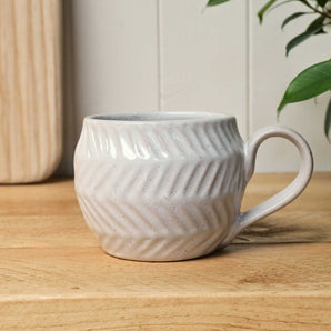 Ben Simpson Stoneware Mugs Flecked White-Chefs For Foodies