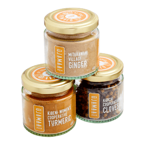 Ujamaa Spice Wellbeing Spice Trio- Cloves, Ginger & Tumeric