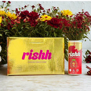 RISHH  Sparkling Hibiscus Drink - Pineapple & Ginger (4-PACK)