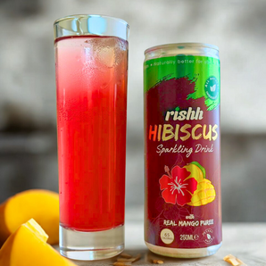 RISHH Sparkling Hibiscus Drink Mango & Lemon (4-PACK)