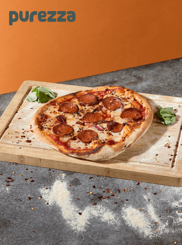 Vegan Diavola Pizza Kit Serves 2 with Vegan Pepperoni Mozzarell Created by Pizza Master Ricardo Arias - Chefs For Foodies