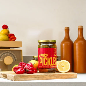 Sylt Pickling Wonky Pickles Scotch Bonnet & Lemon Roasted Peppers 400g