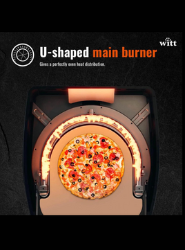Witt ETNA Rotante Award Winning Pizza Oven with 360 Degrees Rotating Pizza Stone and Booster Burner. This Outdoor Gas Pizza Oven Bakes a Pizza in Less than a minute - Graphite + FREE Gift