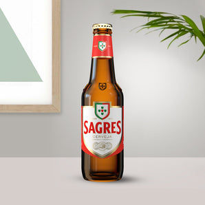 Sagres lager beer bottle