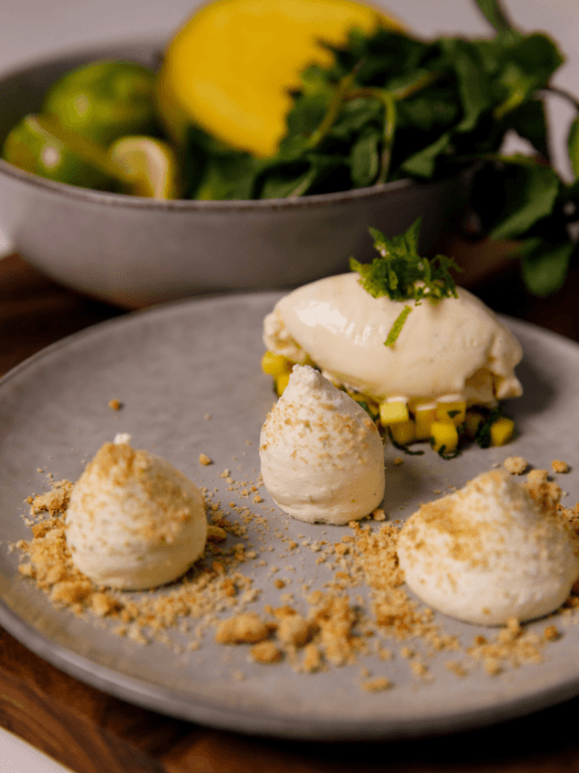 Lime Cheesecake, Mango & Mint Sauce and Madagascan Vanilla Ice Cream | KitchenAid Recipe Kit - Chefs For Foodies