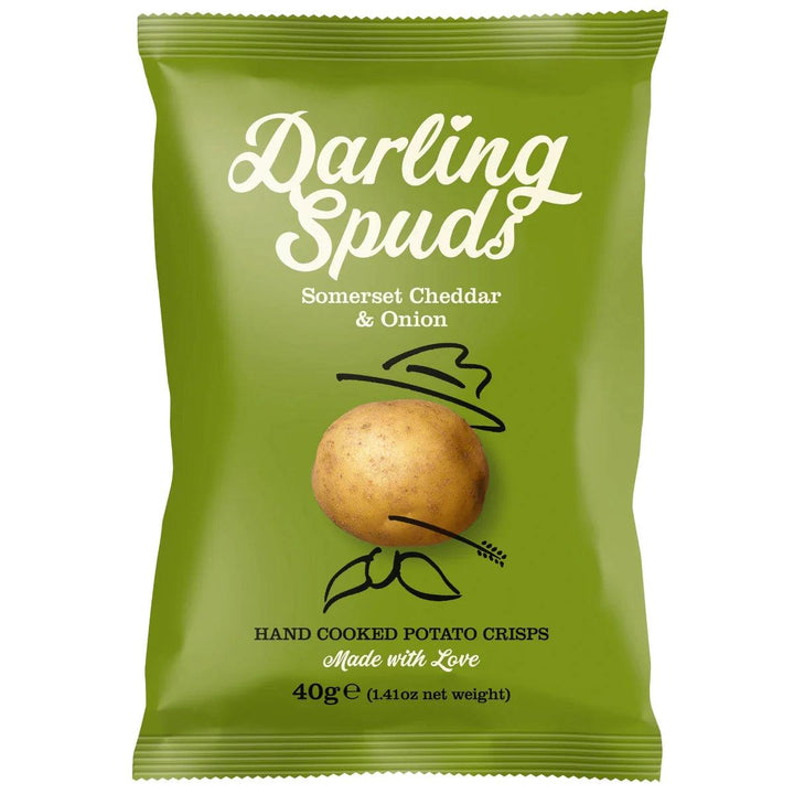 Darling Spuds Somerset Cheddar & Onion Crisps 30 x 40g - Chefs For Foodies