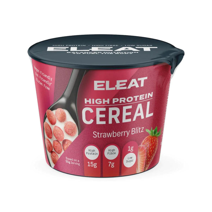 ELEAT - High Protein Strawberry Blitz Cereal Balls 8 x 50g Pots - Chefs For Foodies