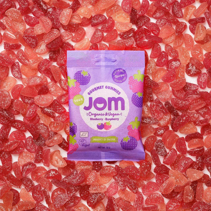 JOM - Organic and Vegan Sour Blueberry & Raspberry Gummies 70g