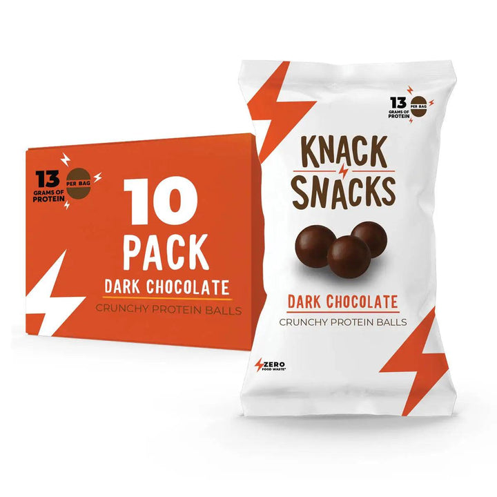 Knack Snacks - Dark Chocolate Crunchy Protein Balls 10 x 34g - Chefs For Foodies