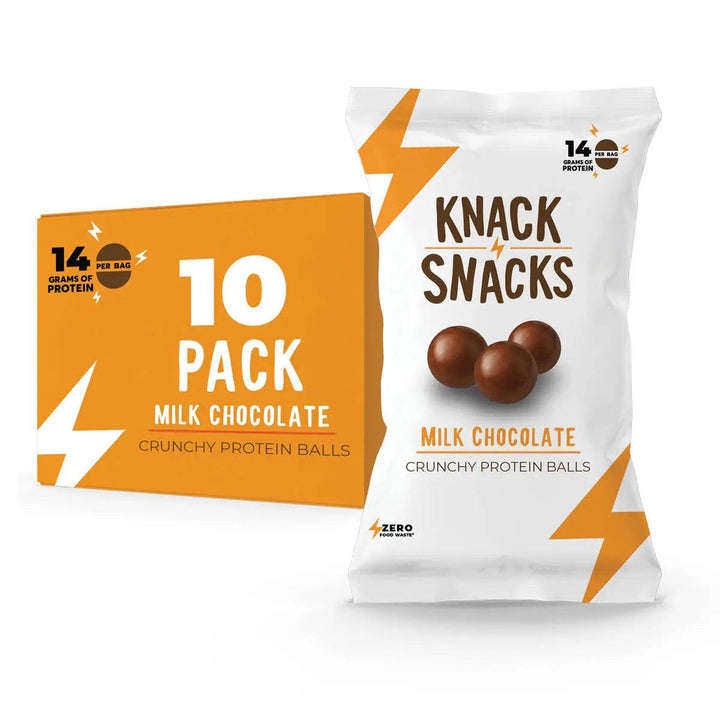 Knack Snacks - Milk Chocolate Crunchy Protein Balls 10 x 34g - Chefs For Foodies