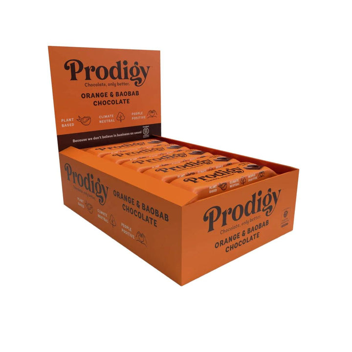 Prodigy - Chunky Orange and Baobab Chocolate Bar 15 x 35g - Chefs For Foodies