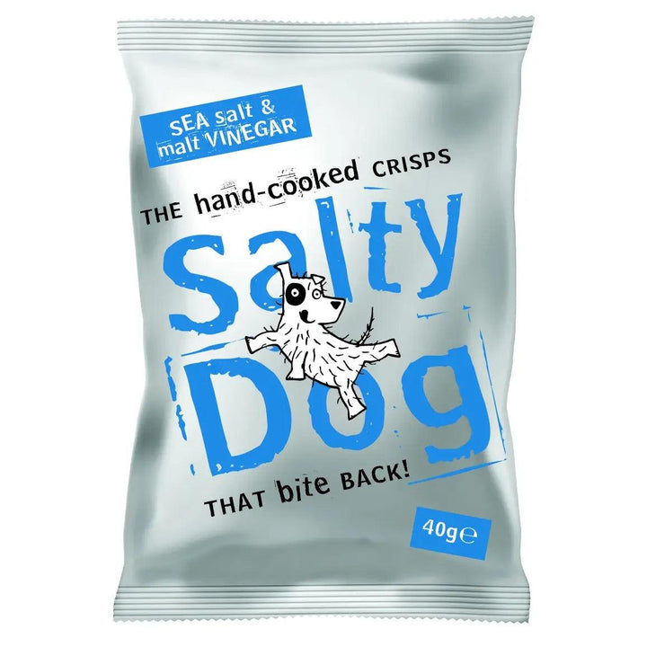 Salty Dog Sea Salt and Malt Vinegar Crisps 30 x 40g - Chefs For Foodies