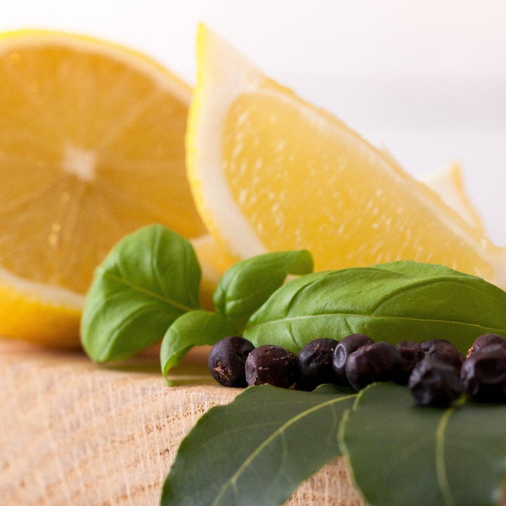 Gourmet Lemon, Basil, Bay & Juniper Vinegar - Chefs For Foodies